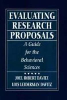 Paperback Evaluating Research Proposals: A Guide for the Behavioral Sciences Book