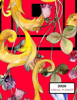 2020 Annual Planner: Red Watercolor Daily, Weekly, Monthly, Yearly Organizer Agenda Increase Productivity Schedule, To Do List, Notes, Calendar 8.5 x 11