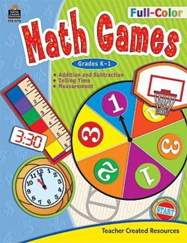 Paperback Full-Color Math Games, Grades K-1 Book