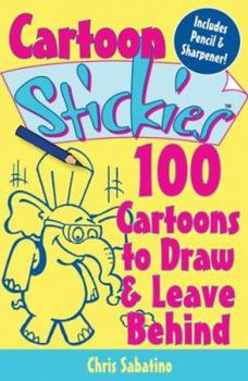 Paperback Cartoon Stickies: 100 Cartoons to Draw & Leave Behind [With Pencil & Sharpener] Book