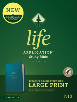 Imitation Leather NLT Life Application Study Bible, Third Edition, Large Print (Leatherlike, Teal Blue, Indexed) [Large Print] Book