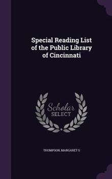 Hardcover Special Reading List of the Public Library of Cincinnati Book