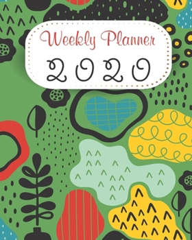 Paperback 2020 Weekly Planner: 12 Month, Weekly Monthly Appointment Calendar, Agenda Schedule Organizer Journal, Green Draw Cute Book