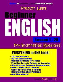 Paperback Preston Lee's Beginner English Lesson 1 - 20 For Indonesian Speakers Book