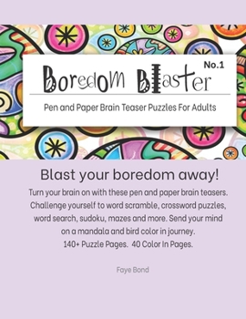 Paperback Boredom Blaster-No.1 - Pen and Paper Brain Teaser Puzzles for Adults Book