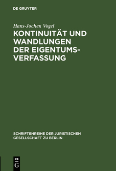 Hardcover Kontinuität und Wandlungen der Eigentumsverfassung [German] Book