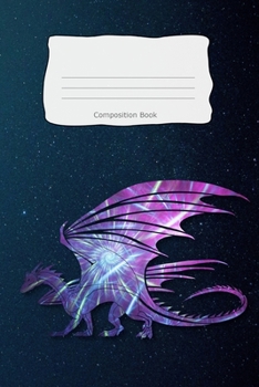 Composition Book: Abstract Dragon Starry Cover - Notebooks - Wide Ruled Line Paper - 120 Pages - Softcover