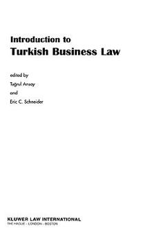Hardcover Introduction to Turkish Business Law Book