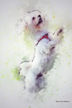 Paperback Bichon Frise Notebook: Beautiful Hand Painted Watercolor Dog Journal Book