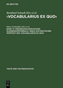 Hardcover >vocabularius Ex Quovocabularius Ex Quo [German] Book