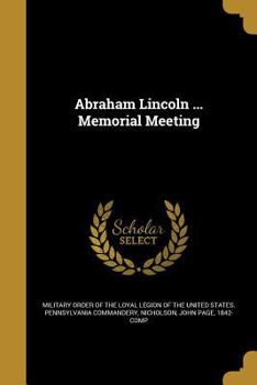 Paperback Abraham Lincoln ... Memorial Meeting Book