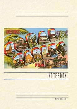 Paperback Vintage Lined Notebook Greetings from Coral Gables, Florida Book