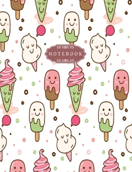 Paperback Notebook: Dessert Journal and Notebook For Writing Diary Recipe Cook Book Note Pad Line Pages for Kids Girls Boys - 8.5 x 11 - 1 Book