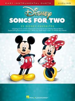 Paperback Disney Songs for Two Violins: Easy Instrumental Duets Book