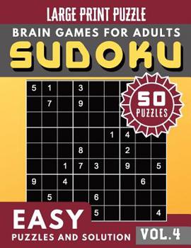 Paperback SUDOKU Easy: SUDOKU Easy Quiz Books for Beginners Large Print (Sudoku Brain Games Puzzles Book Large Print Vol.4) [Large Print] Book