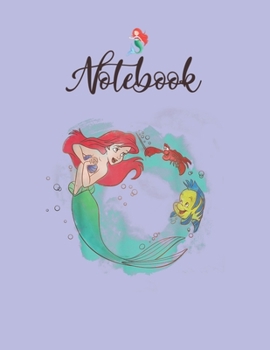 NoteBook: Disney Little Mermaid Ariel Singing Watercolor Graphic Notebook for Girls Teens Kids Journal College Ruled Blank Lined 110 Pages of 8.5x11 The Little Mermaid Secret Diary and Journals
