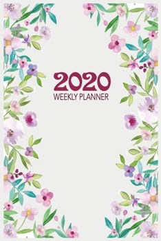 Paperback 2020 Weekly Planner: Inspirational At-a-glance Week-per-Page Diary With Journal Pages, January-December (Flower Cover) Book