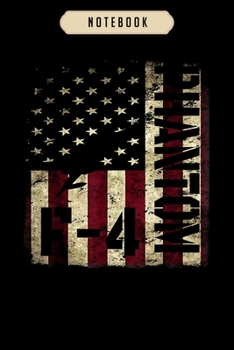 Notebook: Mens f 4 phantom american flag fighter jet pilot patriotic dad  Notebook|6x9(100 pages)Blank Lined Paperback Journal For Student, kids, ... men, birthday gifts|Pilot gifts notebook