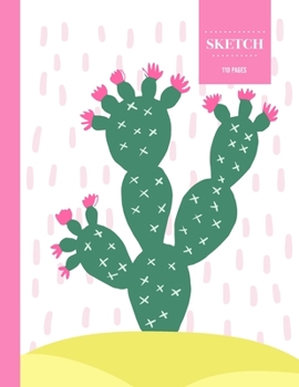 Paperback Sketch 110 Pages: Cactus Sketchbook for Kids, Teen and College Students - Succulent Llama Pattern Book