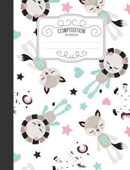 Paperback Composition Notebook: Magical Wide Ruled Comp Books for School - Sleeping Lion and Fox Book