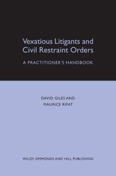 Paperback Vexatious Litigants & Civil Restraint or Book