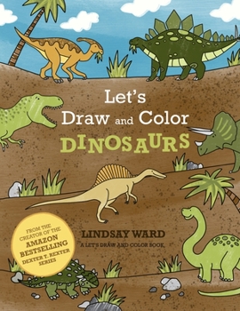 Paperback Let's Draw and Color Dinosaurs Book