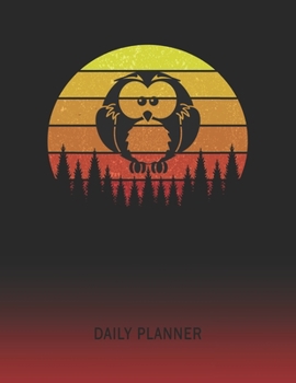 Daily Planner: Cartoon Owl | 2020 - 2021 Daily Planner For 1 Year Of Planning | Retro Vintage Sunset Cover | January 20 - December 20 | Organizer ... | Plan Days, Set Goals & Get Stuff Done