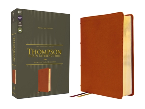 Leather Bound Esv, Thompson Chain-Reference Bible, Genuine Leather, Calfskin, Tan, Red Letter Book