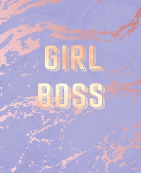 Girl Boss: Inspirational Quote Bullet Journal, Trendy Purple Marble and Rose Gold | 7.5 x 9.25, 120 Dot Grid Pages