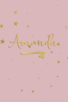 Paperback Amanda: Personalized Journal to Write In - Rose Gold Line Journal Book