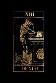 Paperback Death: Vintage Engraving - Tarot Card Journal - Black and Gold - College Ruled Lined Pages Book