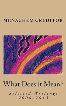 Paperback What Does it Mean?: Selected Writings 2006-2013 Book