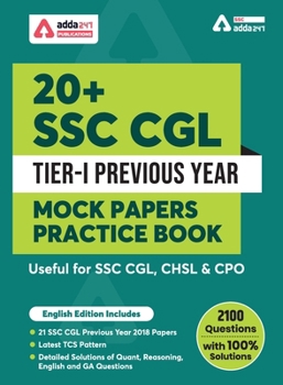 Paperback 20+ SSC CGL Tier-I Previous Year Mock Papers Practice Book English Medium Book