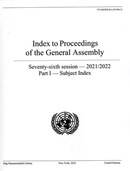 Paperback Index to Proceedings of the General Assembly 2021/2022: Part I - Subject Index Book