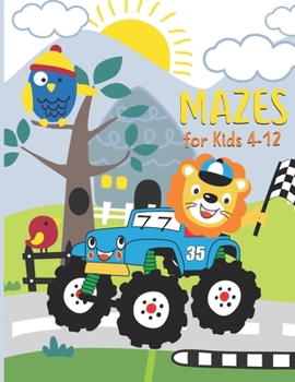 Paperback mazes for kids 4-12: Preschool, Kindergarten, Maze Puzzles, Problem-Solving - monster truck Activity Book age 4-8, 8-12 Book
