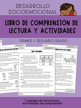 Paperback Libro de comprensión de lectura y actividades: Primer y segundo grado [Edición desarrollo socioemocional] (Lee conmigo: Libros para niños) (Spanish Edition) [Spanish] Book