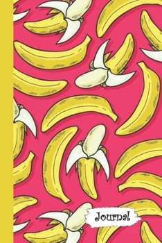 Paperback Journal: Pink & Banana Diary with Blank Lined Notebook Paper Book