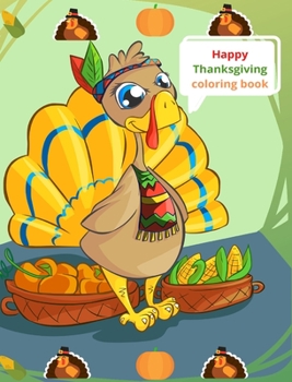 Hardcover Happy Thanksgiving coloring book