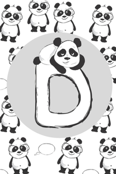 Paperback D: Initial D Monogram Notebook Journal Gift Cute Panda character design Book