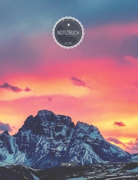 ZMUDACE Notizbuch Punktraster: in DIN A4 Softcover ZP059 Berge Sonnenaufgang 156 leere gepunktete Seiten mit pers�nlichem Register + Seitenzahlen Zeichenbuch, Skizzenbuch, Dot Grid Notebook, Malbuch, 