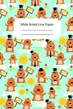 Paperback Cute Groundhog Day Theme Wide Ruled Line Paper Book