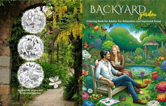 Paperback Backyard Garden: Coloring Book for Adults: Relaxation and Improved Focus Book