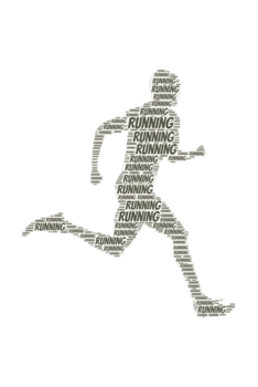Running: Notebook, Journal | Lined Paper | 120 Pages DIN A5 (6 x 9") | Notes, Drawings, Planer, Diary, Organization | Word Cloud Present