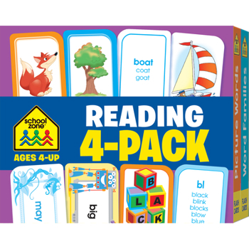 Product Bundle School Zone Reading 4-Pack Flash Cards Book