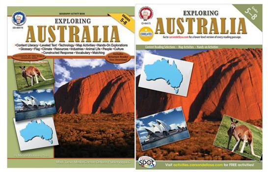Paperback Exploring Australia, Grades 5 - 8 Book