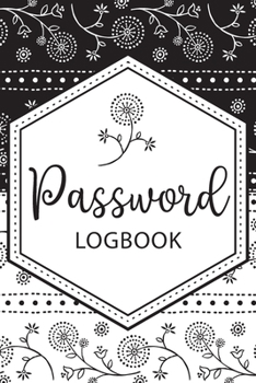 Password Logbook: Vault Keeper, Username & Website, Black & White Design