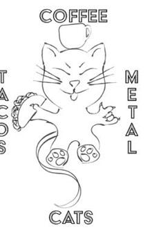 Hardcover Cats Coffee Tacos Metal - Blank Lined Notebook: Cats Coffee Tacos Metal Book