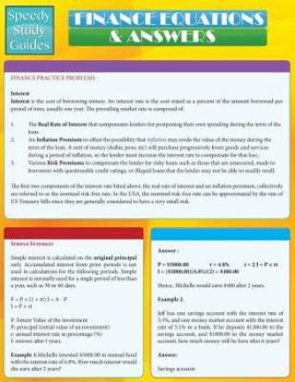 Finance Equations & Answers (Speedy Study Guides)