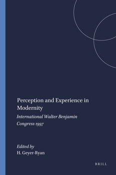 Perception and Experience in Modernity (Benjamin Studien/Studies 1) (Benjamin Studies)