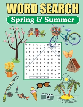 Paperback Word Search Spring & Summer: Large Print Word Find Puzzles [Large Print] Book